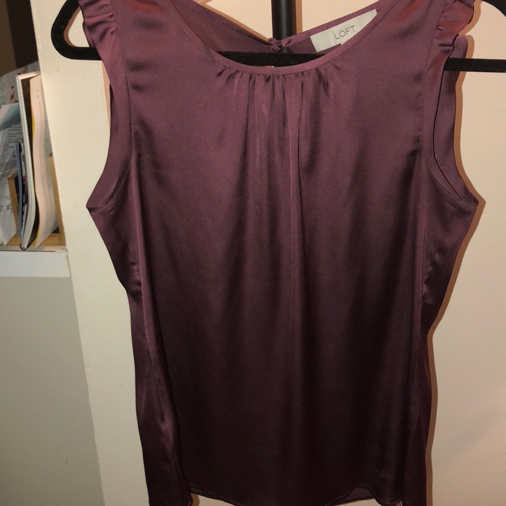 Loft plum silk top